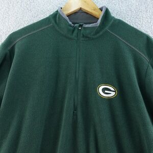 Green Bay‎ Packers Pullover Mens L NFL Football Sweatshirt Warm Antigua Green
